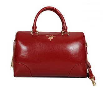 2014 Prada Shiny Leather Two Handle Bag BL0822 red - Click Image to Close